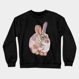 Desert Cottontail rabbit painting (no background) Crewneck Sweatshirt